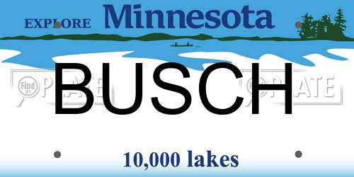 BUSCH Minnesota License Plate