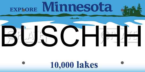 BUSCHHH Minnesota License Plate