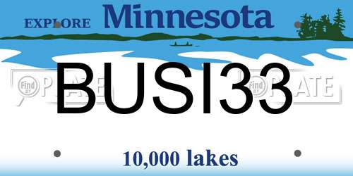 BUSI33 Minnesota License Plate