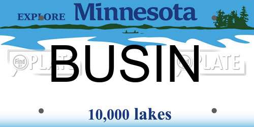 BUSIN Minnesota License Plate