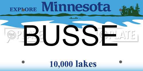 BUSSE Minnesota License Plate
