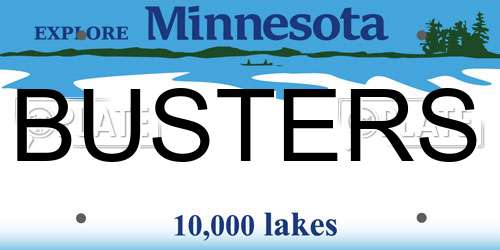 BUSTERS Minnesota License Plate