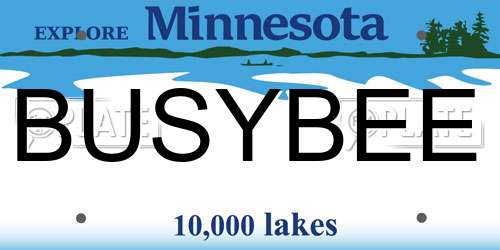 BUSYBEE Minnesota License Plate