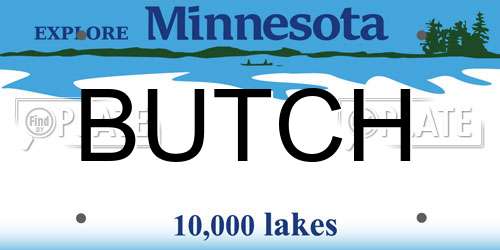 BUTCH Minnesota License Plate