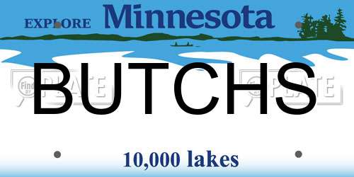 BUTCHS Minnesota License Plate