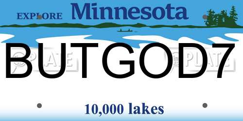 BUTGOD7 Minnesota License Plate