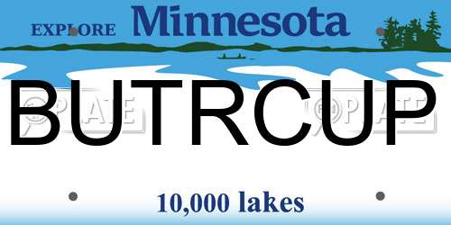BUTRCUP Minnesota License Plate