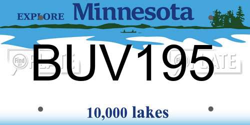 BUV195 Minnesota License Plate