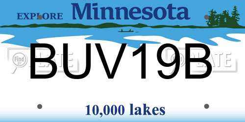 BUV19B Minnesota License Plate