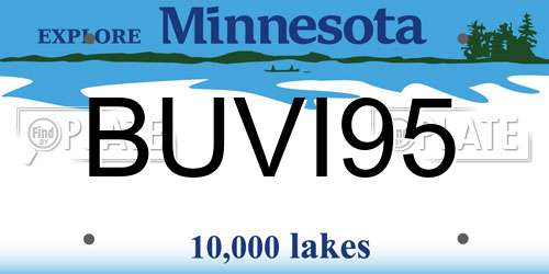 BUVI95 Minnesota License Plate