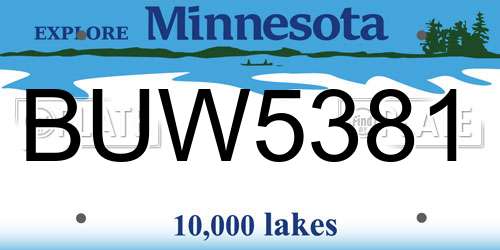 BUW5381 Minnesota License Plate
