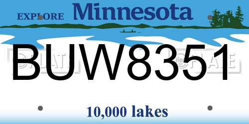 BUW8351 Minnesota License Plate