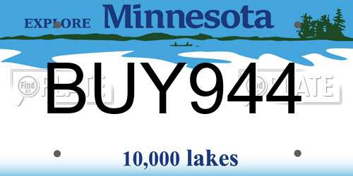 BUY944 Minnesota License Plate