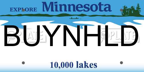 BUYNHLD Minnesota License Plate
