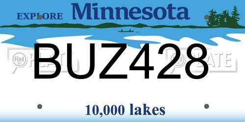 BUZ428 Minnesota License Plate