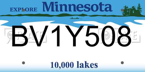 BV1Y508 Minnesota License Plate