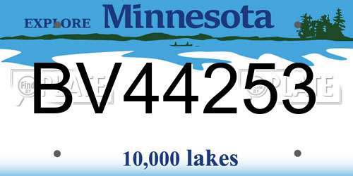 BV44253 Minnesota License Plate