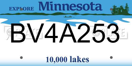 BV4A253 Minnesota License Plate