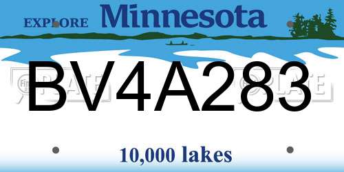 BV4A283 Minnesota License Plate