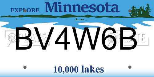 BV4W6B Minnesota License Plate