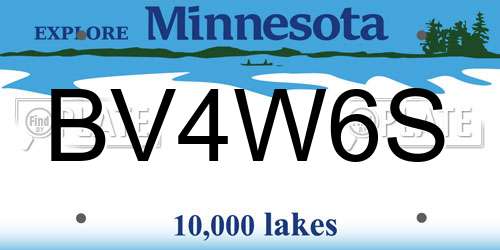 BV4W6S Minnesota License Plate