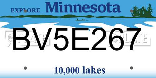 BV5E267 Minnesota License Plate