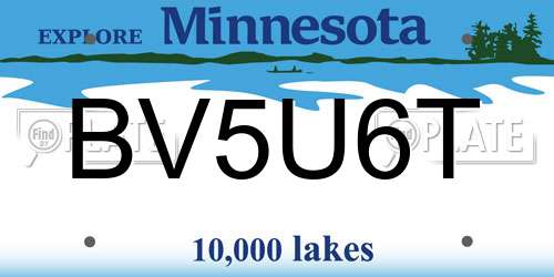 BV5U6T Minnesota License Plate