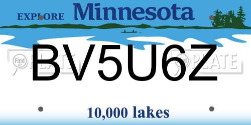 BV5U6Z Minnesota License Plate
