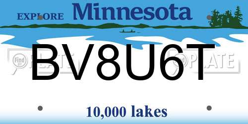 BV8U6T Minnesota License Plate