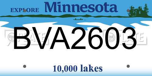 BVA2603 Minnesota License Plate