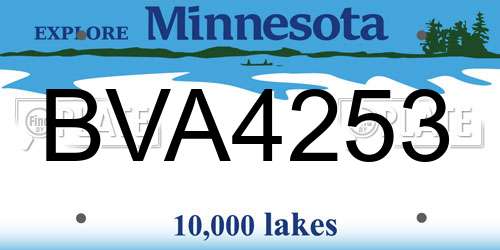 BVA4253 Minnesota License Plate
