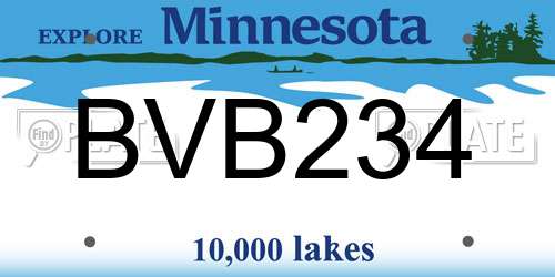 BVB234 Minnesota License Plate