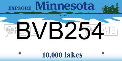 BVB254 Minnesota License Plate