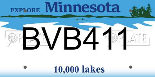 BVB411 Minnesota License Plate