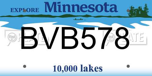 BVB578 Minnesota License Plate