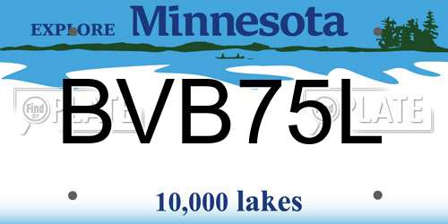 BVB75L Minnesota License Plate