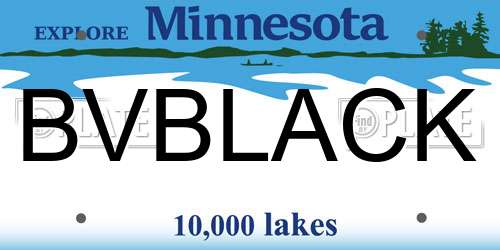 BVBLACK Minnesota License Plate