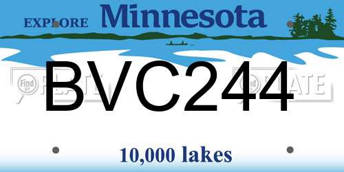 BVC244 Minnesota License Plate