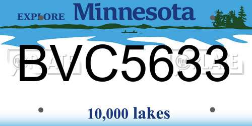 BVC5633 Minnesota License Plate