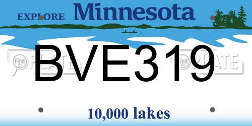 BVE319 Minnesota License Plate