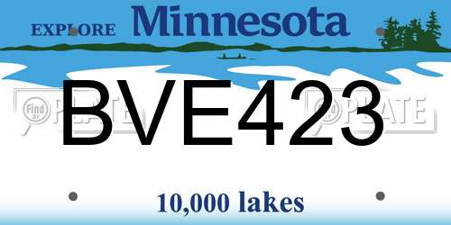 BVE423 Minnesota License Plate