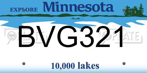 BVG321 Minnesota License Plate