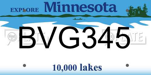 BVG345 Minnesota License Plate