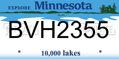 BVH2355 Minnesota License Plate