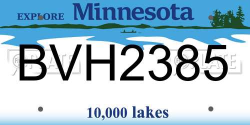 BVH2385 Minnesota License Plate