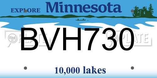 BVH730 Minnesota License Plate