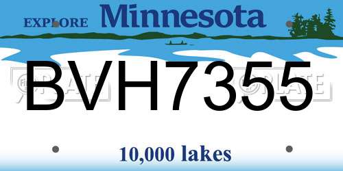 BVH7355 Minnesota License Plate