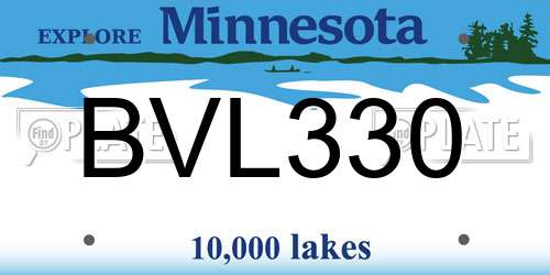 BVL330 Minnesota License Plate