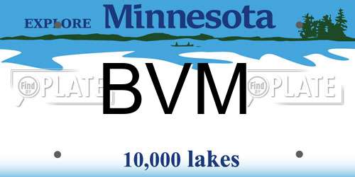 BVM Minnesota License Plate