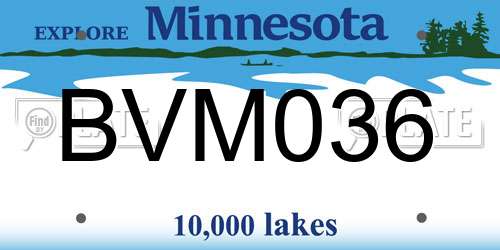 BVM036 Minnesota License Plate